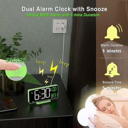 KOSUMOSU Small Digital Clock, 6.7in Alarm Clocks - Image 5