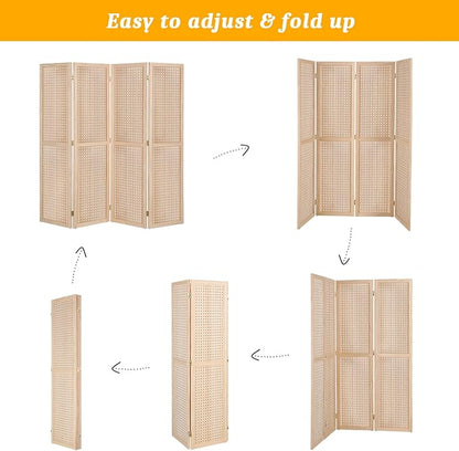 Bonnlo 4 Panel Pegboard Freestanding, 5 FT Portable Display Board Organizer - Image 3