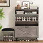 EOYUTLLY Shoe Cabinet with Bench, Shoe Organizer Cabinet with 2 Flip Drawers & by EOYUTLLY