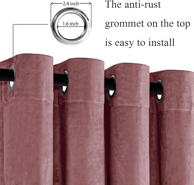 JIUZHEN Velvet Curtains 90 inches Long - Image 2