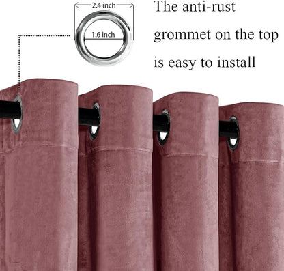 JIUZHEN Velvet Curtains 90 inches Long - Image 2