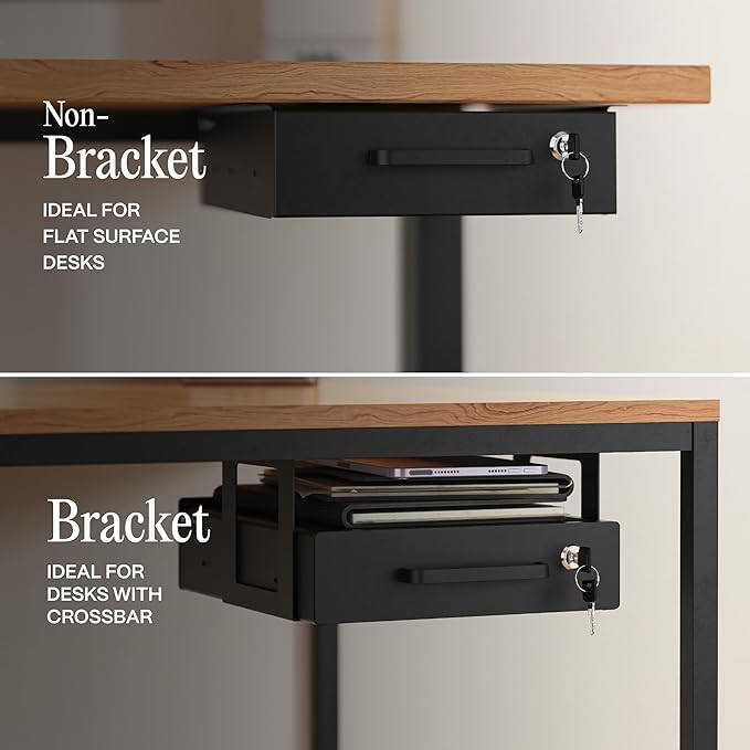 Under Desk Drawer Slide-Out – Lockable Metal Storage Drawer - Image 6