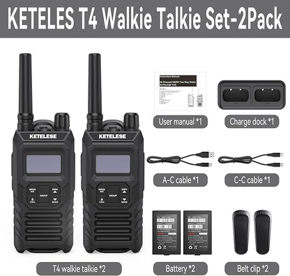 Ketelese T4 Walkie Talkies Long Range, IP67 Waterproof Dustproof Two Way Radio - Image 8
