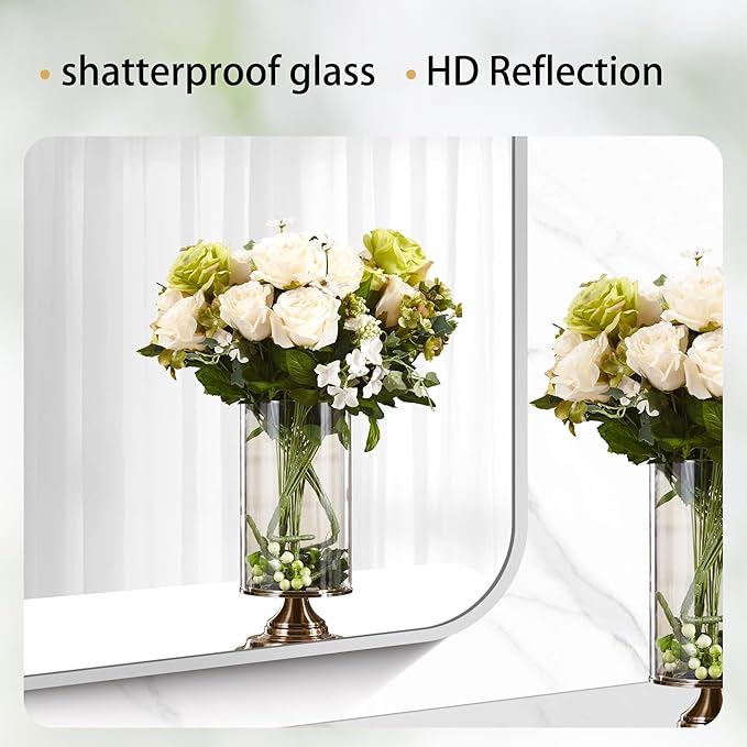 30" x 30"Bathroom Mirror, Decorative Rectangular Vanity Mirror - Image 6