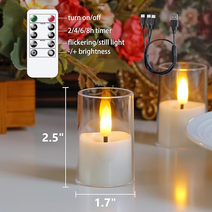 Rechargeable Acrylic Flameless Votive Candles - Image 3