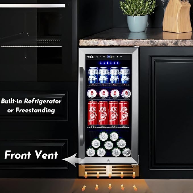 15'' Beverage Refrigerator and Beer Fridge Under Counter Built-in or - Image 2