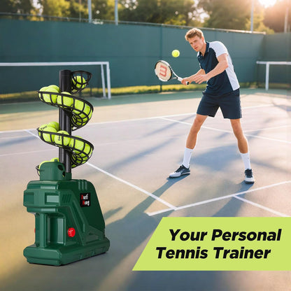 furlihong 3819bh portable tennis ball machine shown in use