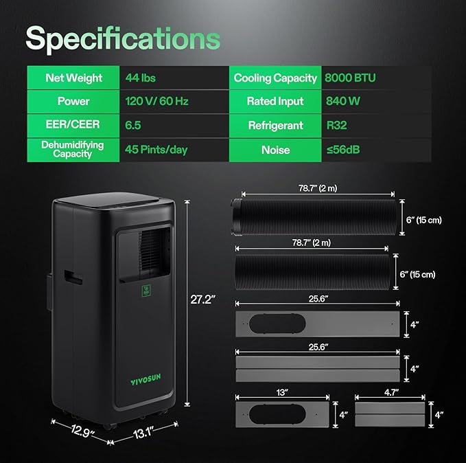 VIVOSUN AeroLush C08 Smart Air Conditioner, 4-in-1 Function, - Image 7