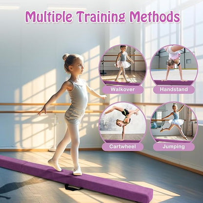 Giantex 7FT/8FT/9FT Balance Beam, Folding Gymnastics Beam w/Carry Handles - Image 3