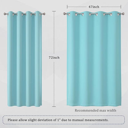 DUALIFE Aqua Curtains for Living Room Bedroom Light Blocking Window Curtains - Image 6