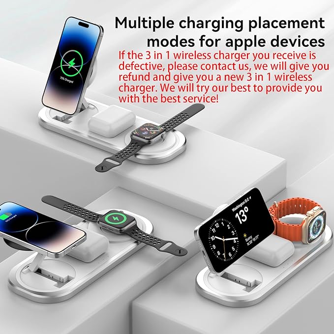 3 in 1 Fast Wireless Charger Stand - Image 3