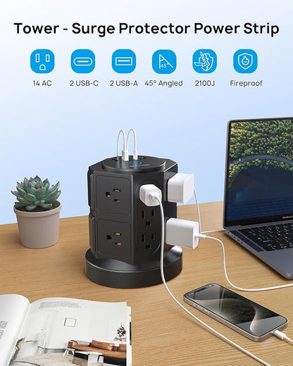 TROND Tower Surge Protector Power Strip - Image 2