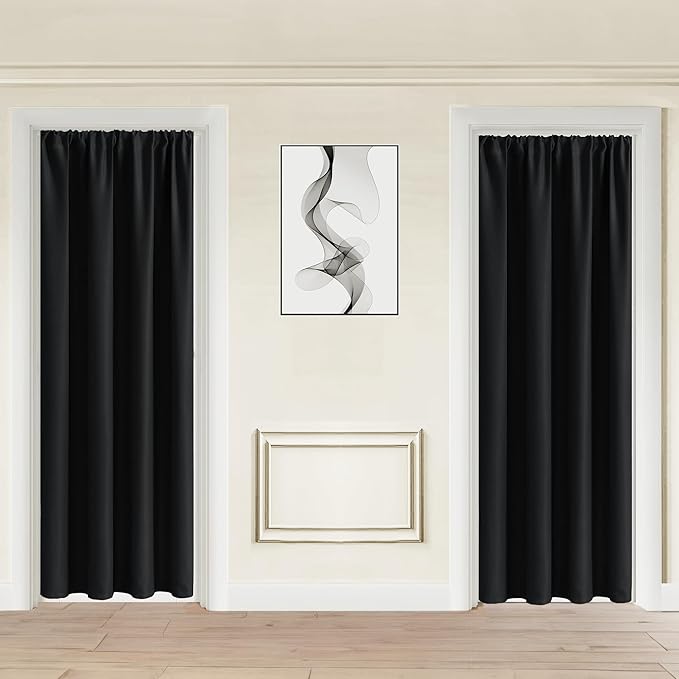 JIUZHEN Blackout Doorway Curtains 80 inch Length by JIUZHEN