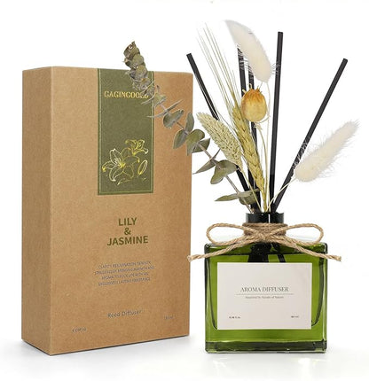 Reed Diffuser, 6.09 oz Jasmine Lily Scent Diffuser by GAGINGOOLD