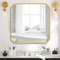 Gold Bathroom Mirror for Wall 36" x 36" Square Bathroom Vanity Mirror Farmhouse by FerytangeHome