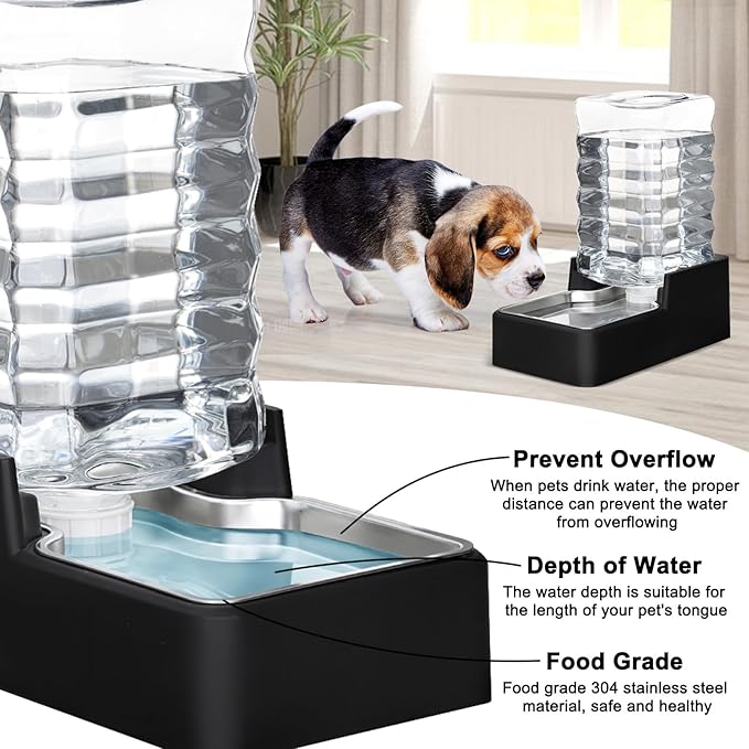 RIZZARI Stainless Steel Pet Water Feeder: 8L Gravity Leak-Proof Auto Refill - Image 4