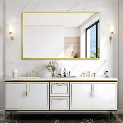 Gold Bathroom Mirror for Wall, 30x48 Inch Rectangle Mirrors - Image 8