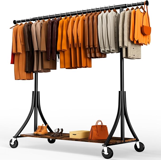 HOKEEPER Clothes Rack with Wood Shelves Height Adjustable Clothing Rack with by HOKEEPER