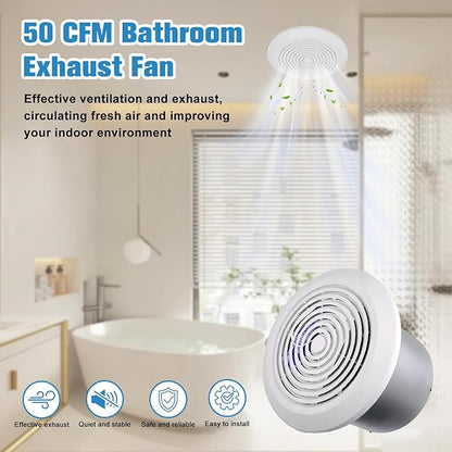 HTONG Innovation V2262-50 7 Inch Bathroom Exhaust Fan, 50 CFM Ceiling Exhaust - Image 4