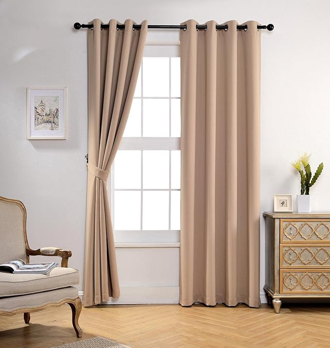 MIUCO Room Darkening Soild Grommet Blackout Curtains Panels - Image 2