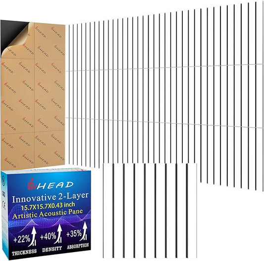 BSHEAD 8 Pack 2-Layer Large Soundproof Wall Panels, 15.7 x 15.7 x 0.43 in Sound by Staytunedforournewproduct