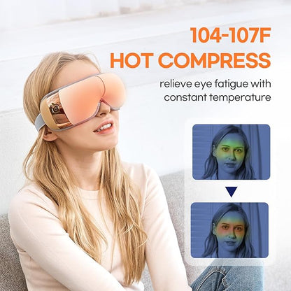 HubiCare Eye Massager with Heat, and Music Helps Relieve Strain, Dark Circles - Image 4