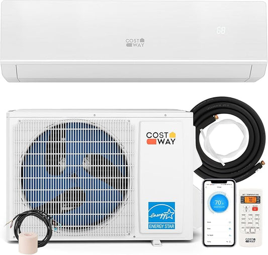 COSTWAY 12000 BTU Mini Split Air Conditioner & Heater, 208-230V WiFi Enabled 24 by COSTWAY