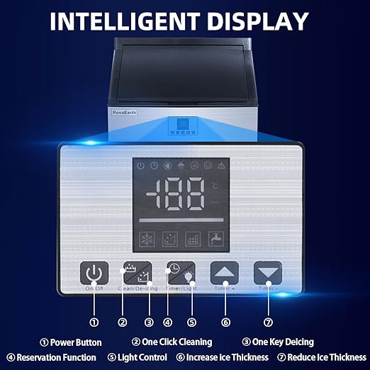 Commercial Ice Maker, 110V Automatic Ice Making Machine Stainless Steel 325 - Image 5