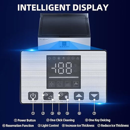 Commercial Ice Maker, 110V Automatic Ice Making Machine Stainless Steel 325 - Image 5