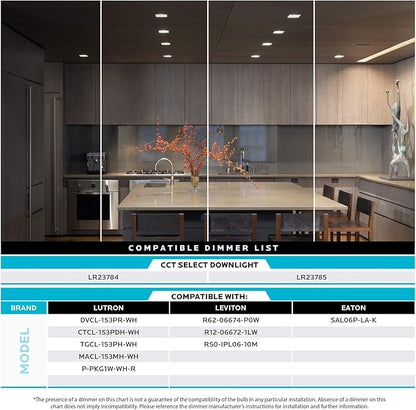 LUXRITE 4 Inch Square Recessed LED Can Lights, CCT Color Temperature Selectable - Image 5