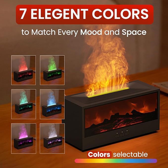 Fireplace Flame Diffuser Air Humidifier, Essential Oil Diffuser - Image 2