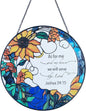 7.8'' The Lord Suncatcher Stained Glass - As for Me and My House We Will Serve The Lord Christian Wall Decor | Bible Verse Wall Art for Bible Lovers Art Themed Gift