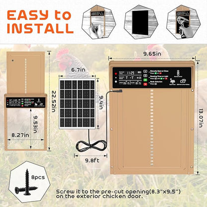 Asfrost Automatic Chicken Coop Door Solar Powered Automatic Chicken Door - Image 7
