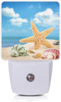 Smoaffly Seashells Starfishes Beach Night Light Plug-in LED Nightlights Auto by Smoaffly