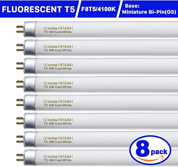 8 Pack F8T5/CW Fluorescent Bulbs, T5 12 inch 8 Watts Under Cabinet Light Bulb - Image 4
