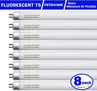8 Pack F8T5/CW Fluorescent Bulbs, T5 12 inch 8 Watts Under Cabinet Light Bulb - Image 4