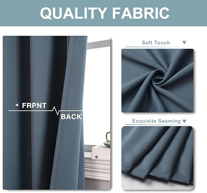 ChrisDowa Room Divider Curtain 96 Inches Long, Wide Blackout Sliding Door - Image 4