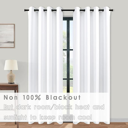 KOUFALL 52x92 Inch Length White Blackout Curtains - Image 2