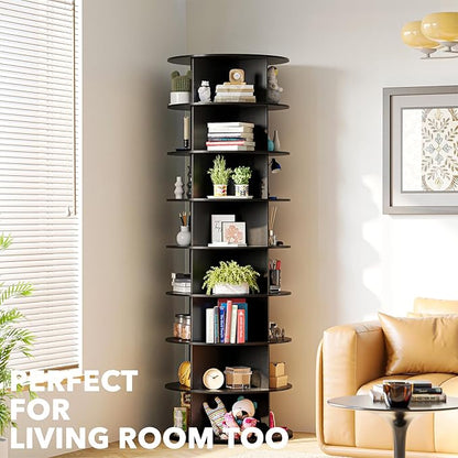 SpaceAid 8 Tier Rotating Shoe Rack Tower, Spinning Shoe Display Lazy Susan - Image 6