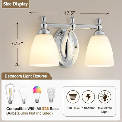 EJIAXIN Bathroom Vanity Lights Over Mirror, 2 Light Bath Vanity Light Modern - Image 2