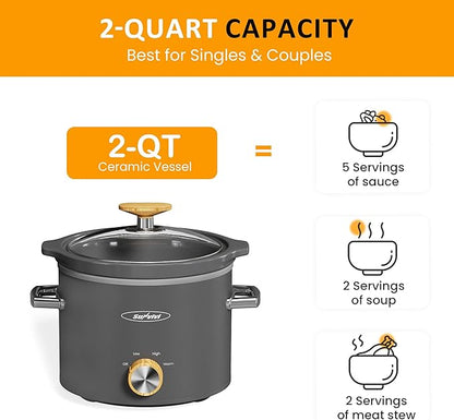 Sunvivi 2 Quart Slow Cooker, Small Slow Cooker - Image 3