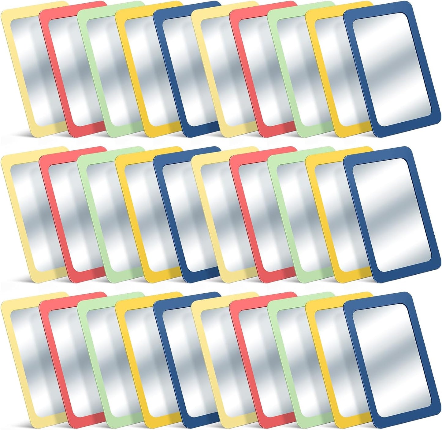 30 Pcs 6x4 Shatter Proof Unbreakable Kids Mirrors, Hippie Color | Unbreakable Shatterproof, Double Sided, Square Round Corners, Classroom Facial Expression, for Bulletin Board DIY Crafts