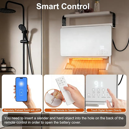 Wall Mounted Heater 1800W with Storage Rack, Smart Energy-Efficient Electric - Image 5