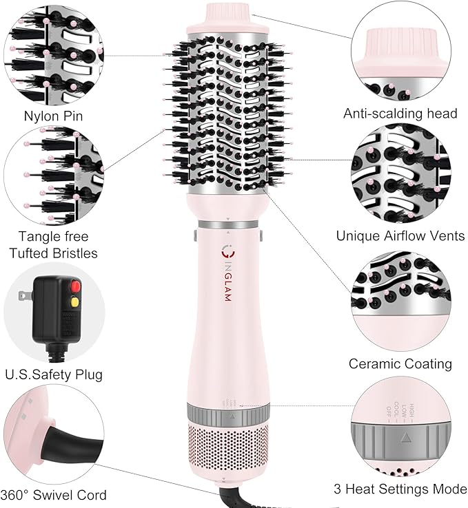 IG INGLAM 4 in 1 Blowout Hair Dryer Brush Set - Image 7
