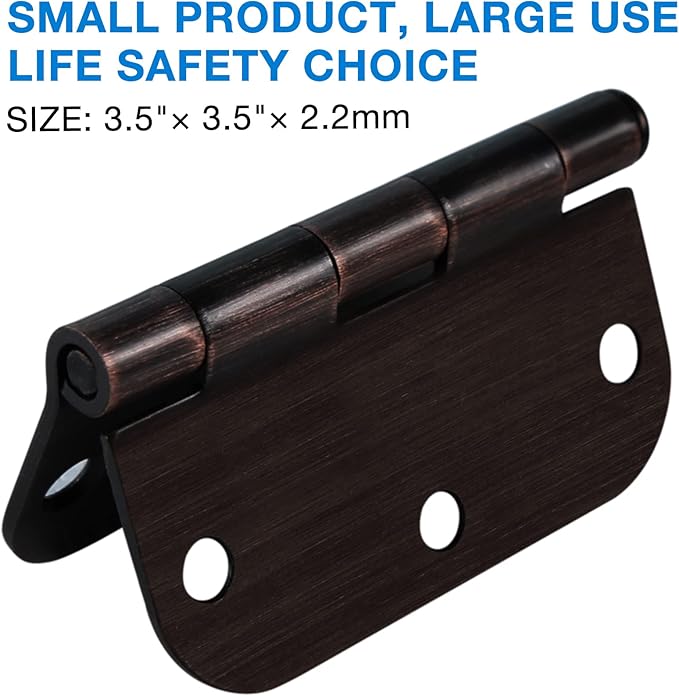 3 Pack 3 1/2 Inch Door Hinges Oil Rubbed Bronze 3.5 Inch Black Interior Hinge - Image 2