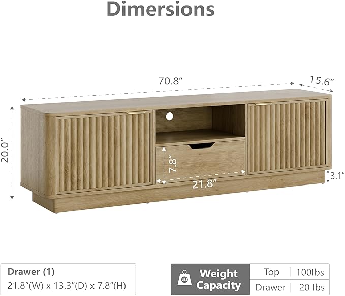 Lab Cosi TV Stand for TVs up to 80'', Modern TVStand - Image 2