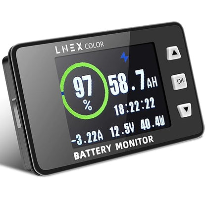 LNEX 500A Shunt Battery Monitor, 2.4" Color Screen RV Monitor by LNEX