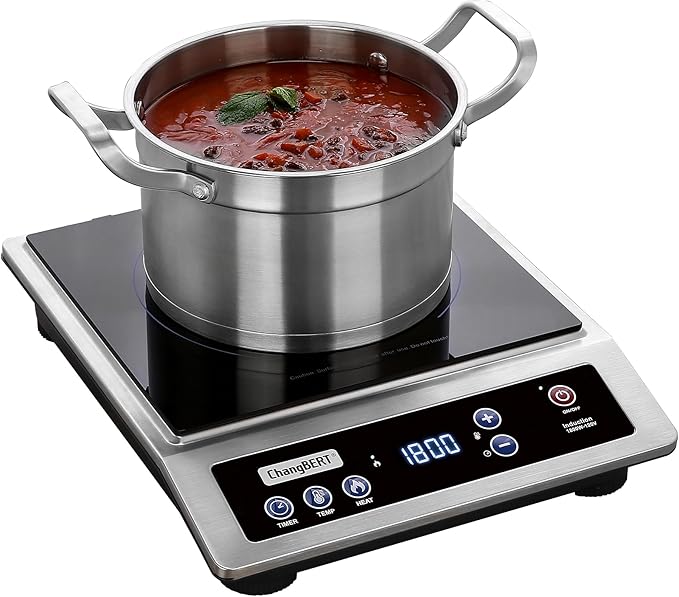 ChangBERT Induction Cooktop, Commercial Grade Portable Cooker, Large 8” Heating by CHANGBERT
