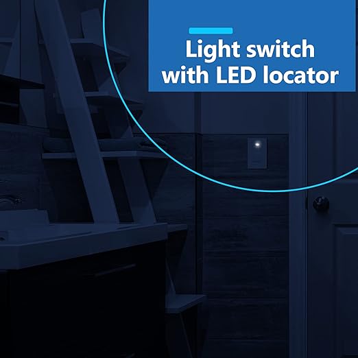 LIDER Minimalist Design Matte Finish Lighted Decorator Switch, Frameless Paddle - Image 5