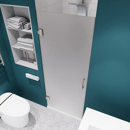 ANZZI 70" x 24" Frameless Frosted Shower Door in Brushed Nickel, Passion Water - Image 3